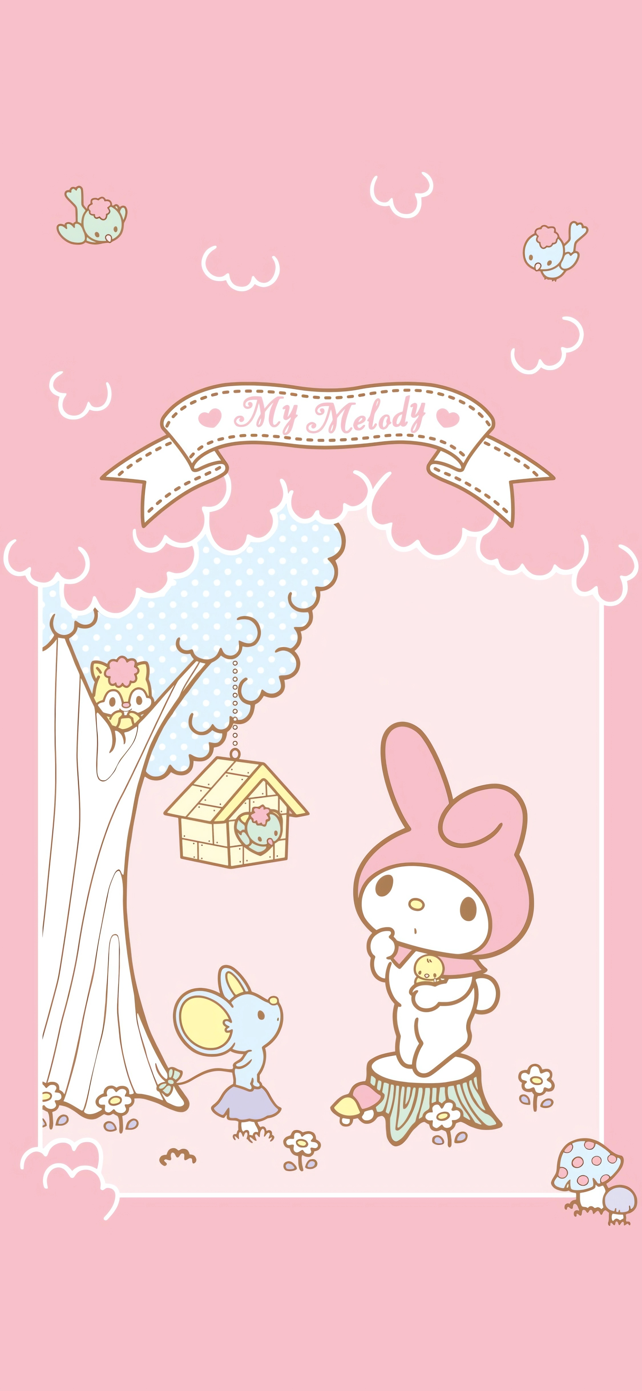 My Melody💕可爱美乐蒂手机壁纸...-我爱看围脖, image size:2250x4872
