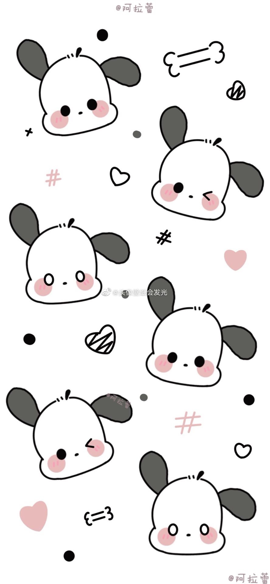 可爱卡通平铺手机壁纸...-我爱看围脖, image size:888x1920